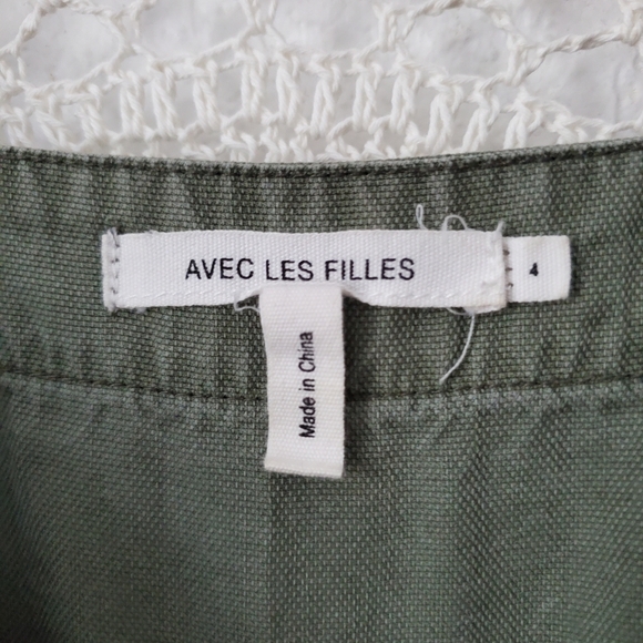 Khaki Green Apron/Jumper Dress by Avec Les Filles Revolve - Picture 5 of 6